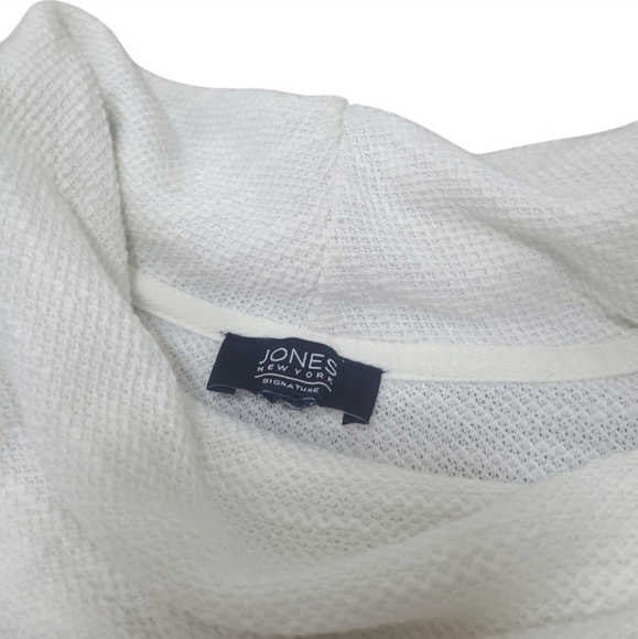Jones New York Signature White Cowl Neck Hi Low Tunic Sweater Size Large - Picture 4 of 14